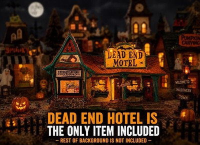 Department 56 Dead End Motel READ DESCRIPTION/SEE PHOTOS BOX WEAR /CHIP /LIGHTED