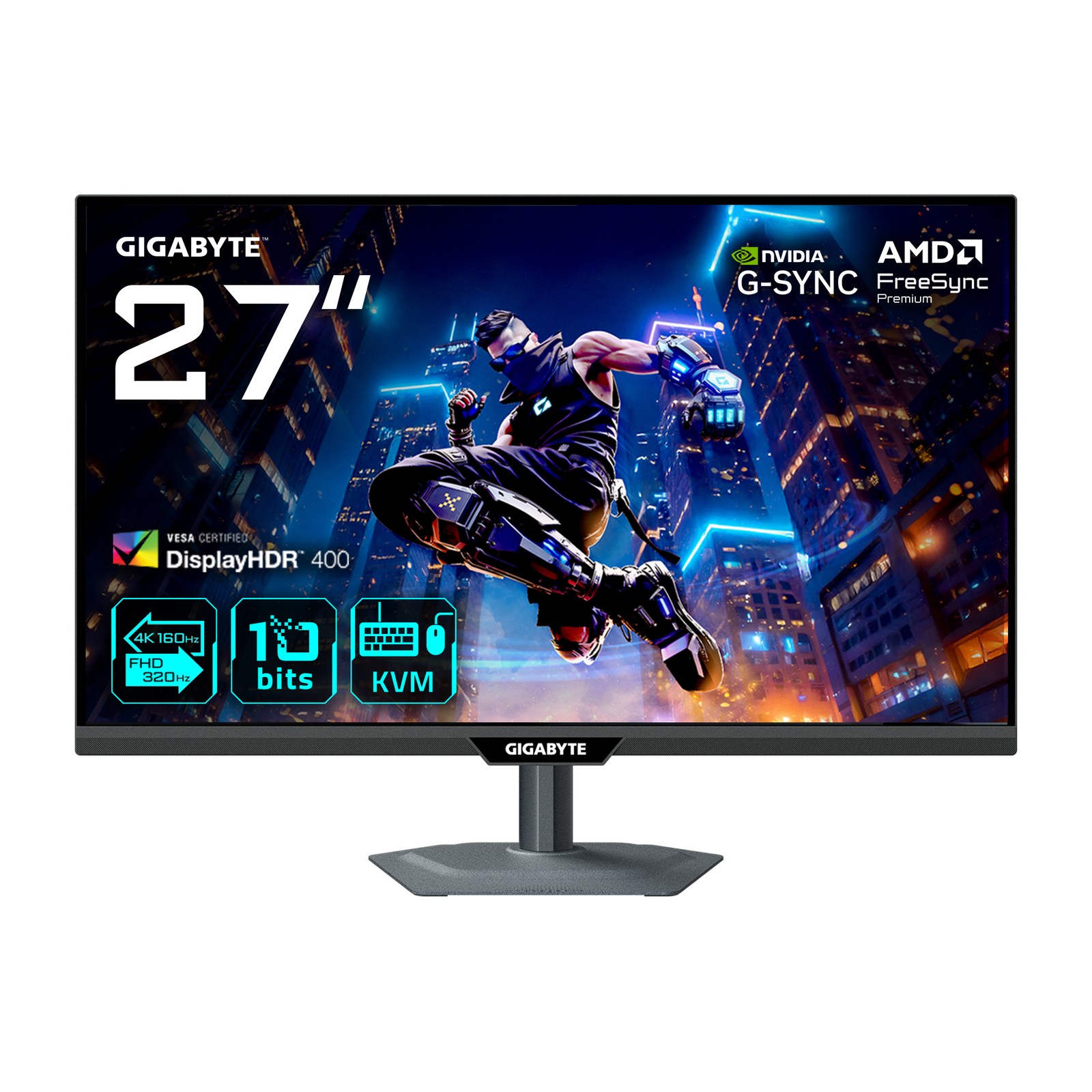 GIGABYTE M27UP 27” 4K UHD Gaming Monitor - Dual Mode (4K 160Hz or FHD 320Hz),