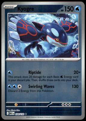 Kyogre Reverse Holo 034/132 MEG ME01: Mega Evolution Pokemon TCG NM