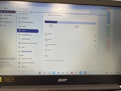 Acer Chromebook CB314-2H-K7E8 mit Cortex A73/A53 / 4 GB RAM / 128 GB SSD / 14 ''