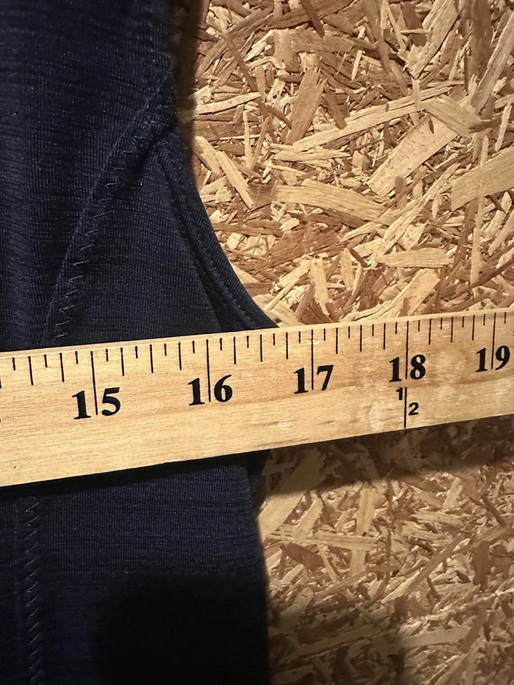 Camisa Atlética Athleta 1/4 Cremallera Manga Corta Despertadora Bolsillo Trasero Azul Talla L Foto 4 de 4