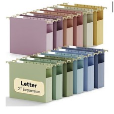 Plastic Hanging File Folders 12 Pack, 2 Extra...