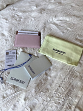 Burberry Sandon Card Case Lilac Pink Grained Leather