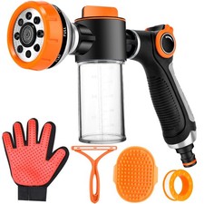 Upgrade Dog Washing Hose Attachment, 8 Spray Patterns Dog Wash with 3.5oz 100...