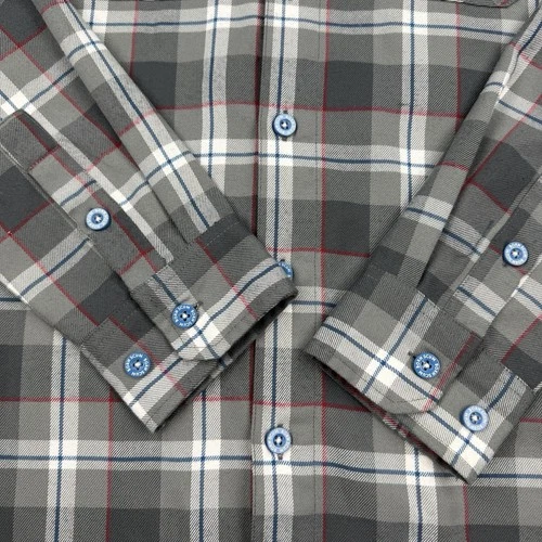 Born Scum Count Me Out Flannel Shirt Mens Small Gray Plaid Long Sleeve image 3