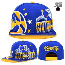 Golden State New Leader Rise Downtown GS Basketball Royal Gold Snapback Hat Cap