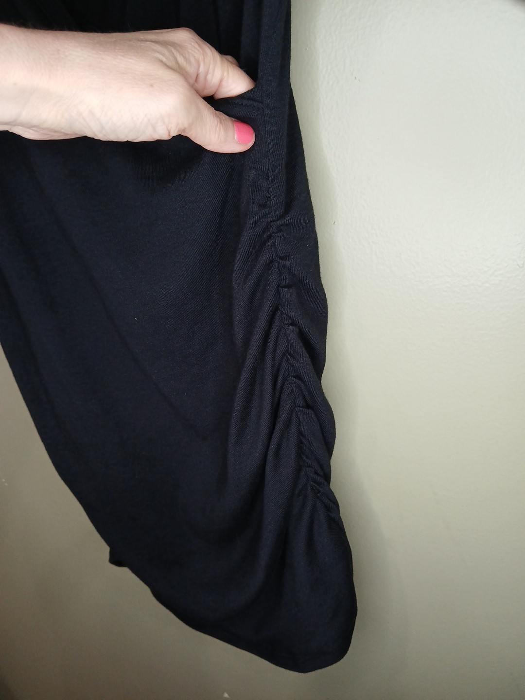 Express Sexy Basic Medium V Neck Black Short Cott… - image 7