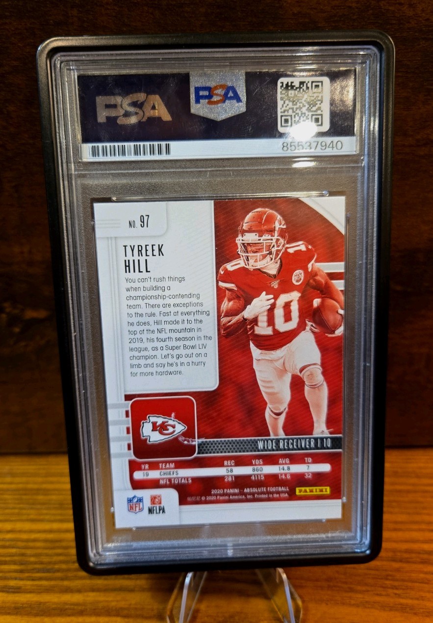 2020 Panini Absolute - Tyreek Hill #97 Aurographed PSA/DNA Certified view 2