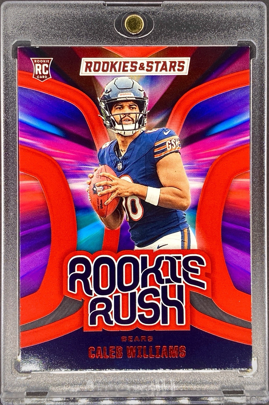 Caleb Williams ROOKIE RED INVESTMENT INSERT CARD SP PANINI w/CASE