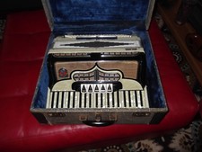 Vintage Ancona Accordion Custom Built made in Italy rare mother of pearle old