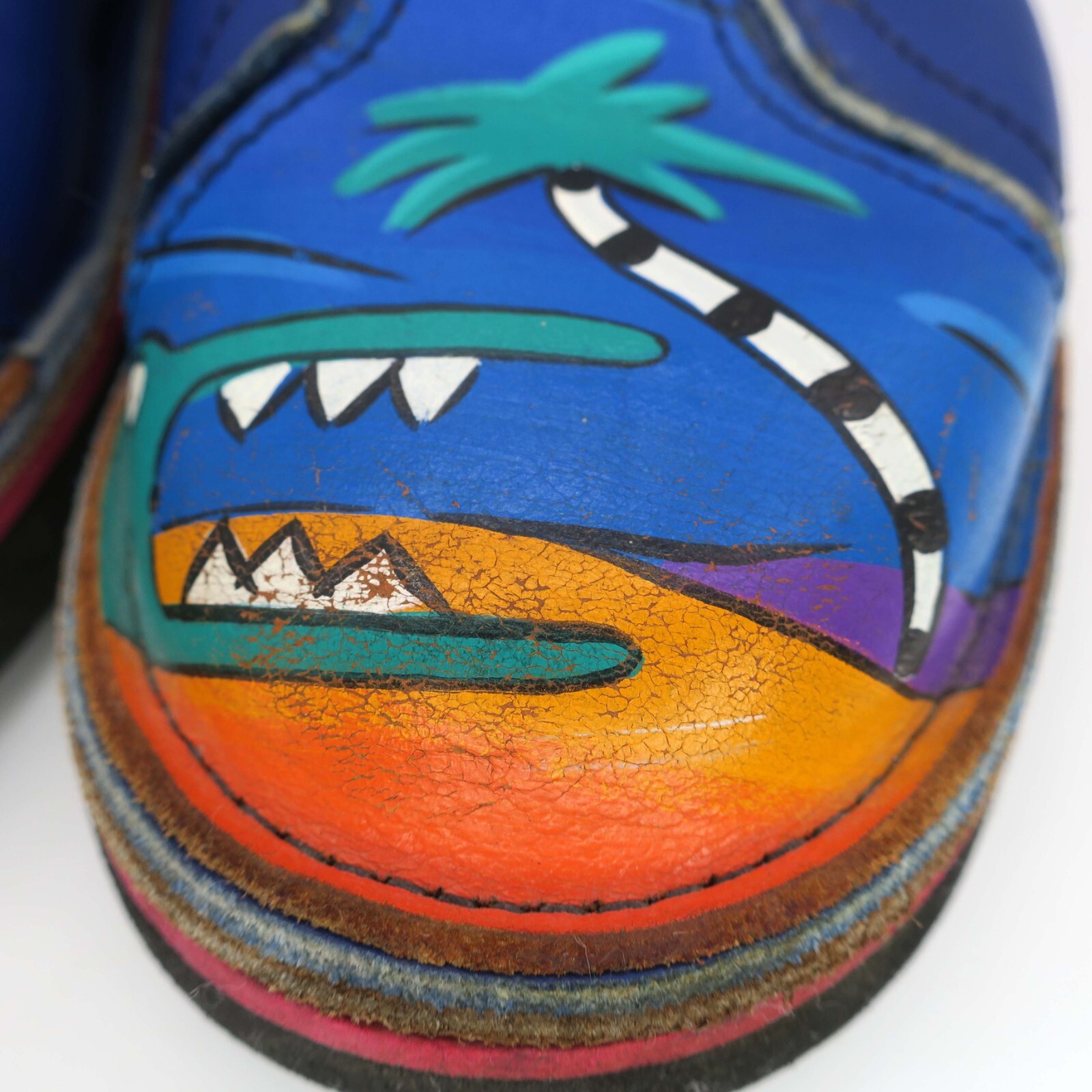 SoleTech Shoes Art Sole Hand Painted Leather Funky Boho Shoes Women's 9