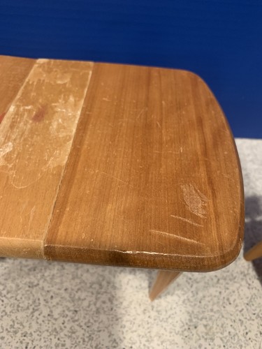Vtg Strombecker Expandable Dining Table 2 Chairs Wood Doll Furniture Mid-century - Picture 4 of 19