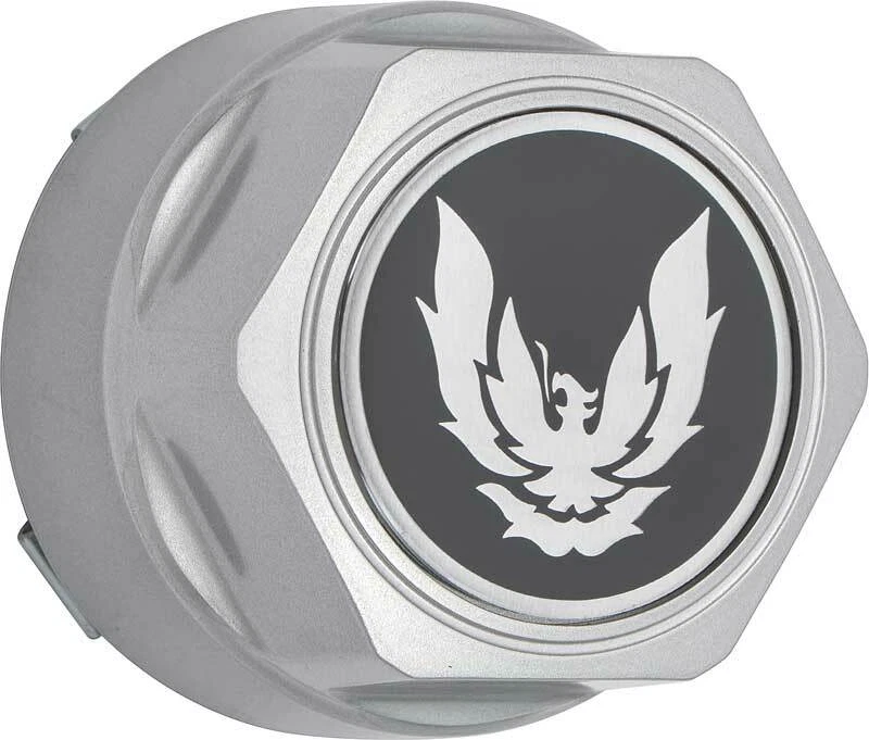 Juego de tapacubos centrales de rueda OER plateados con logotipo de pájaro plateado tardío para Firebird 1982-1992 Foto 3 de 4