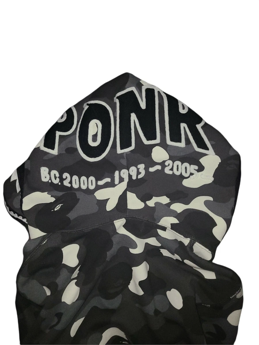 Bape PONR Camo Shark Full Zip-Up Hoodie XSMALL