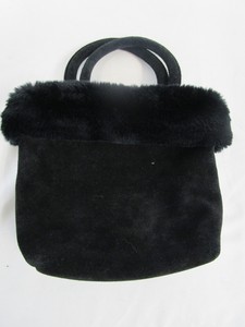 black fur purse