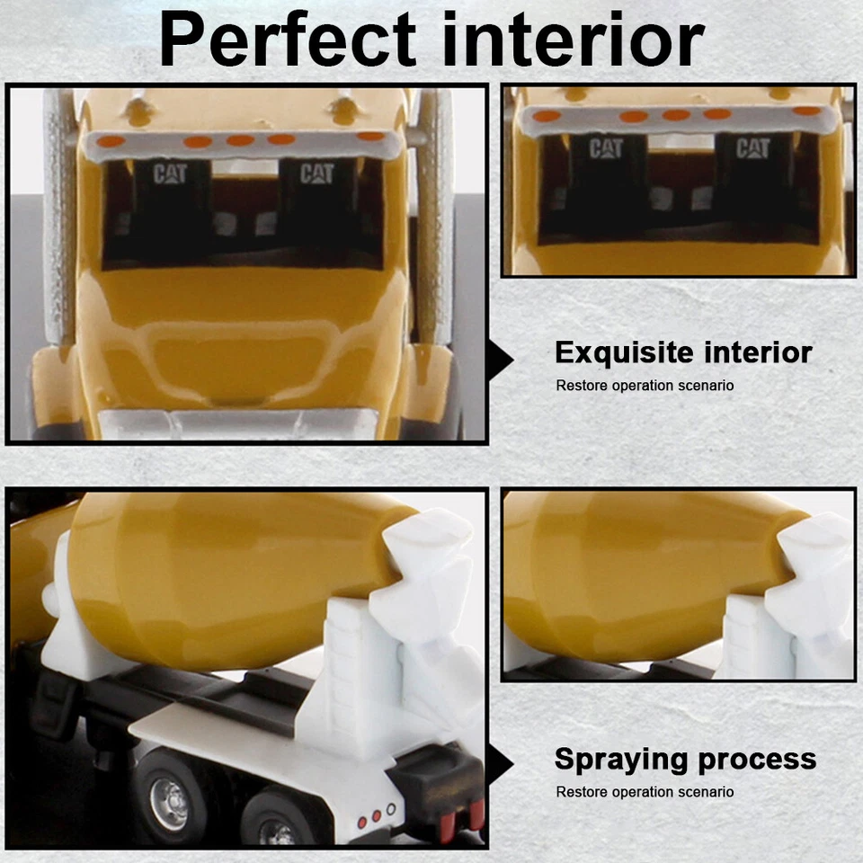 1/160 Diecast Alloy CAT CT660 Cement Mixer Truck Model N Scale Scene Ornament - Image 4 of 4