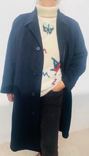 Cashmere 100% Ladies Coat Size 14 Uk Navy Vintage Pelse Italy Rrp £799