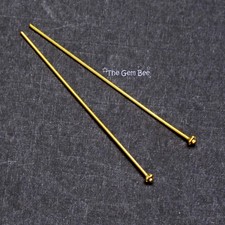 18k Solid Yellow Gold 26 Gauge 1.5 INCH Headpin With Daisy Ends PAIR