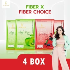 4X Sorizz Fiber X + Choice Mixed Berry Apple Kiwi Weight Control Detox Slimm