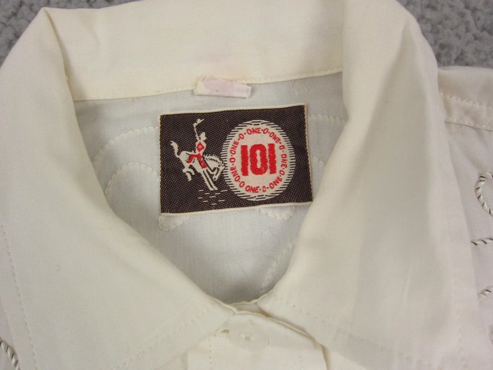 Camisa Vintage 101 One O One Mujer Talla 36 Blanca Western Snap Años 60 70 Damas Foto 3 de 4