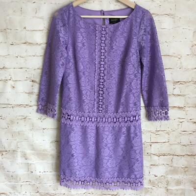 Laundry by Shelli Segal Women's Size 0 Purple Lace 3/4 Sleeve Dress | eBay