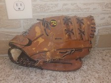 Vintage Regent Hand Crafted Leather Laced Brown Baseball Glove