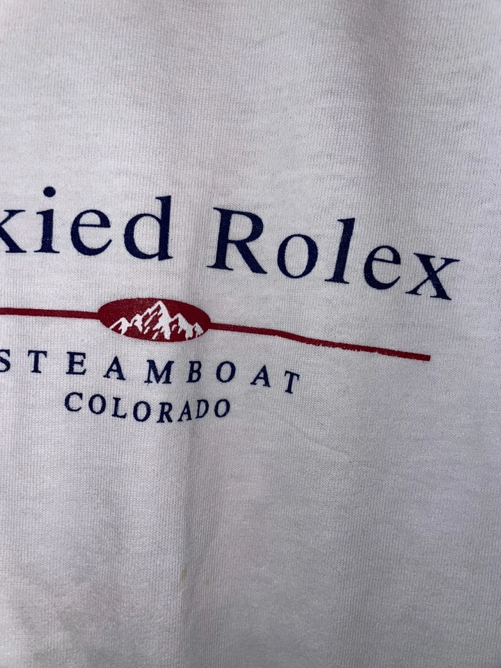 Camisa Blanca Años 90 Jóvenes De Colección I Esquí Rolex Steamboat CO Colorado Niños Niño M M Foto 3 de 4