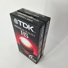 New Sealed lot of 2 TDK Blank VHS Video Tapes Premium Quality HS T-120