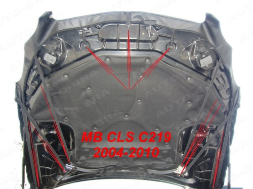 HOOD BONNET BRA MB Mercedes-Benz CLS W219 2004-2010 BRA DE CAPOT COVER TUNING - Imagen 4 de 4