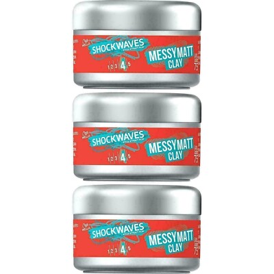 3 x WELLA Shockwaves unordentlich matt Haarstyling Ton - starker Halt & weiche Textur