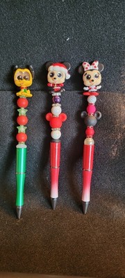 Lot of 3~Just Play Disney Doorables~Custom Pens~Santa Mickey , Minnie & Pluto