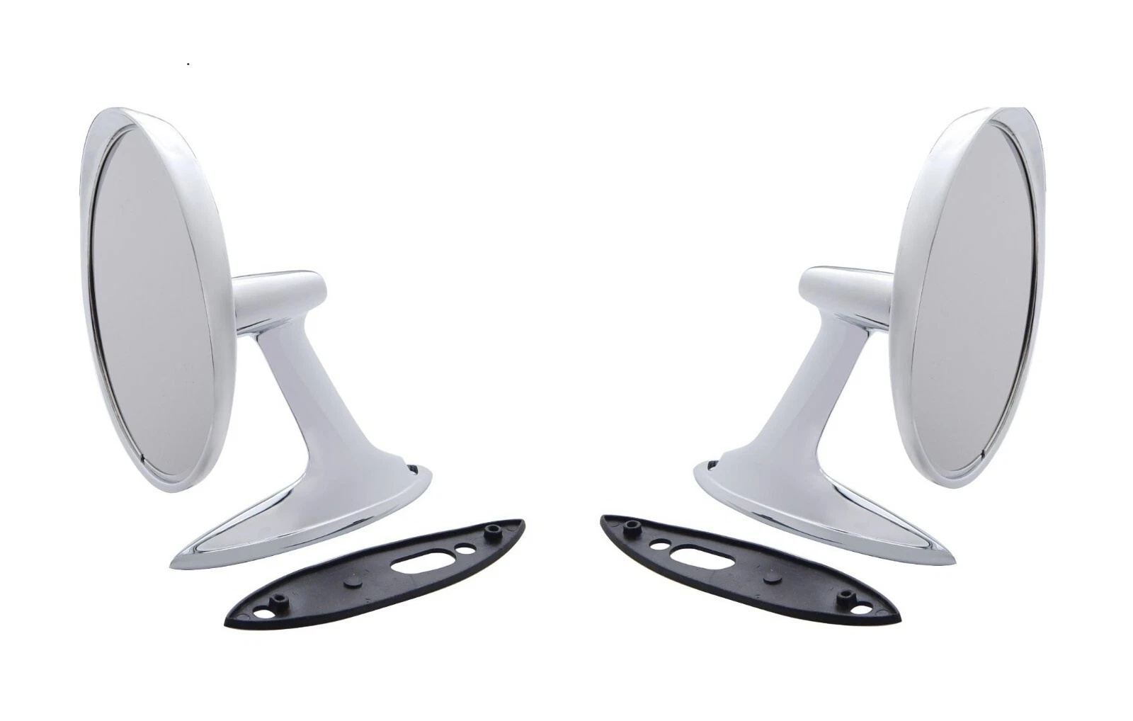Pair Exterior Door Mirrors w/ Bowtie For 1961-1962 Chevy Passenger Car