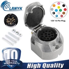13 Pin Euro Metal Socket Trailer Towbar Towing Car Van Caravan Campervans Alloy
