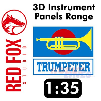 Red Fox Studio 3D-gedruckte Instrumententafel Set TROMPETER Modell 1:35 Aufkleber Bereich