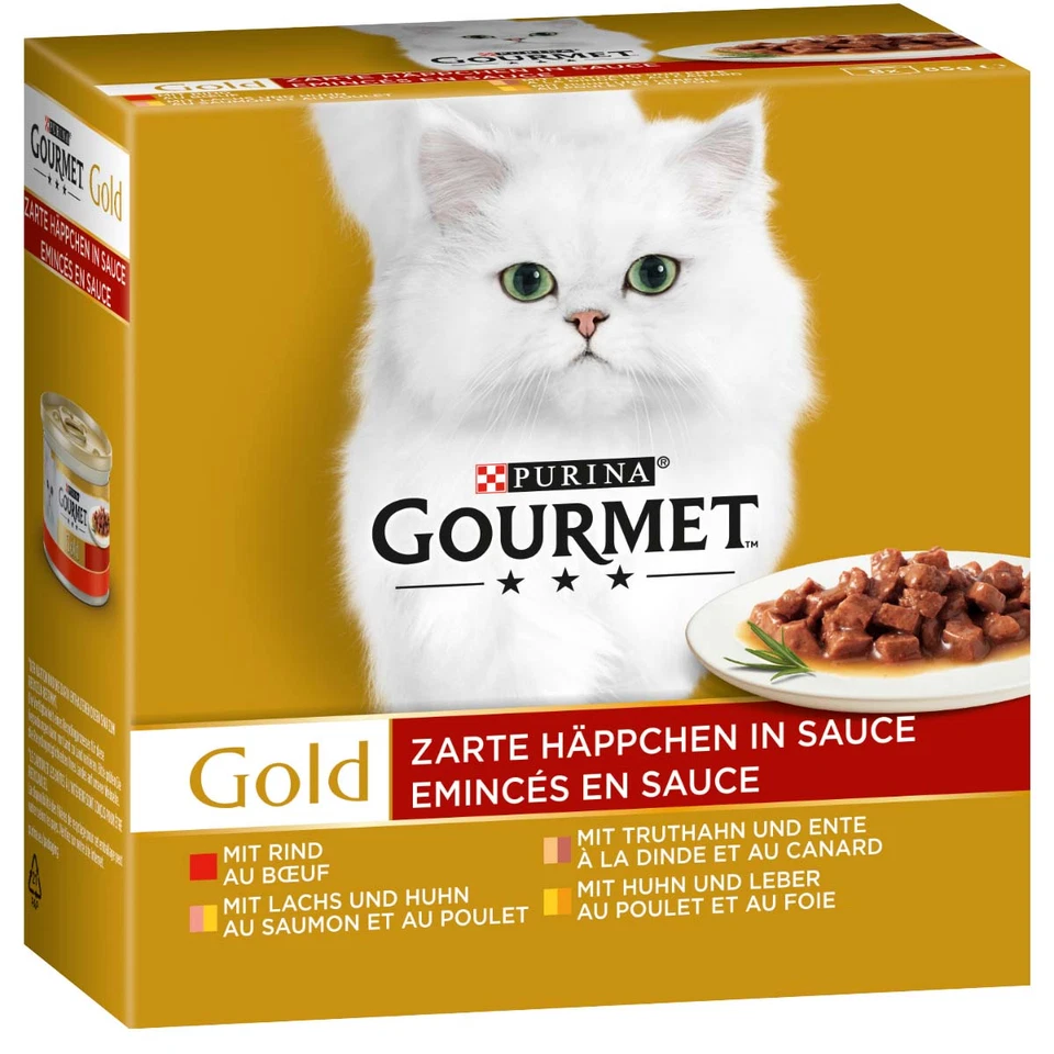 PURINA 96 x 85g Katzenfutter Nass GOURMET Gold Zarte Häppchen in Sauce - Bild 4 von 4