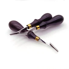 Double head  Ebony blackwood Leather craft Edge Bevelers W4 Steel Edger Tools