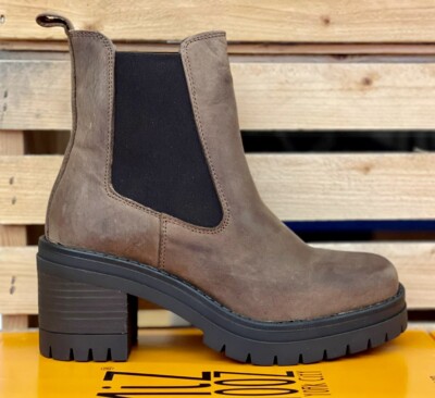 Miz Mooz Women's Ritzy Crazy Pull Hazelnut Leather Boots Manmade