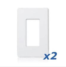 2 x Screwless Decorator Outlet Wall Plate GFCI Rocker Switch Cover 1 Gang