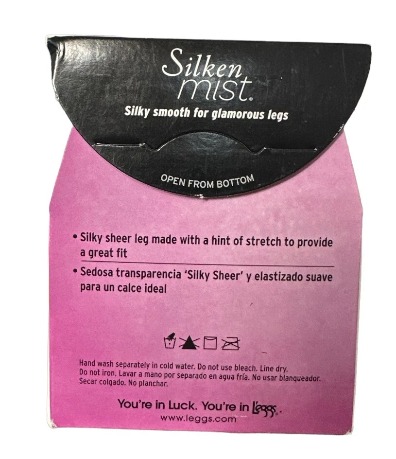 Panty Top L'eggs Para Mujer Silken Mist Sedoso Transparente Control Pierna, A (S) Negro Jet Foto 4 de 4