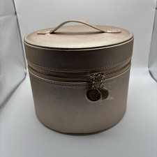NEW Bobbi Brown Gold Round Large Cosmetic Makeup Bag with Mirror