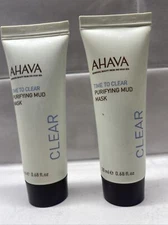 AHAVA Time to Clear Purifying Mud Mask (.9oz) X2 Travel Sizes!!