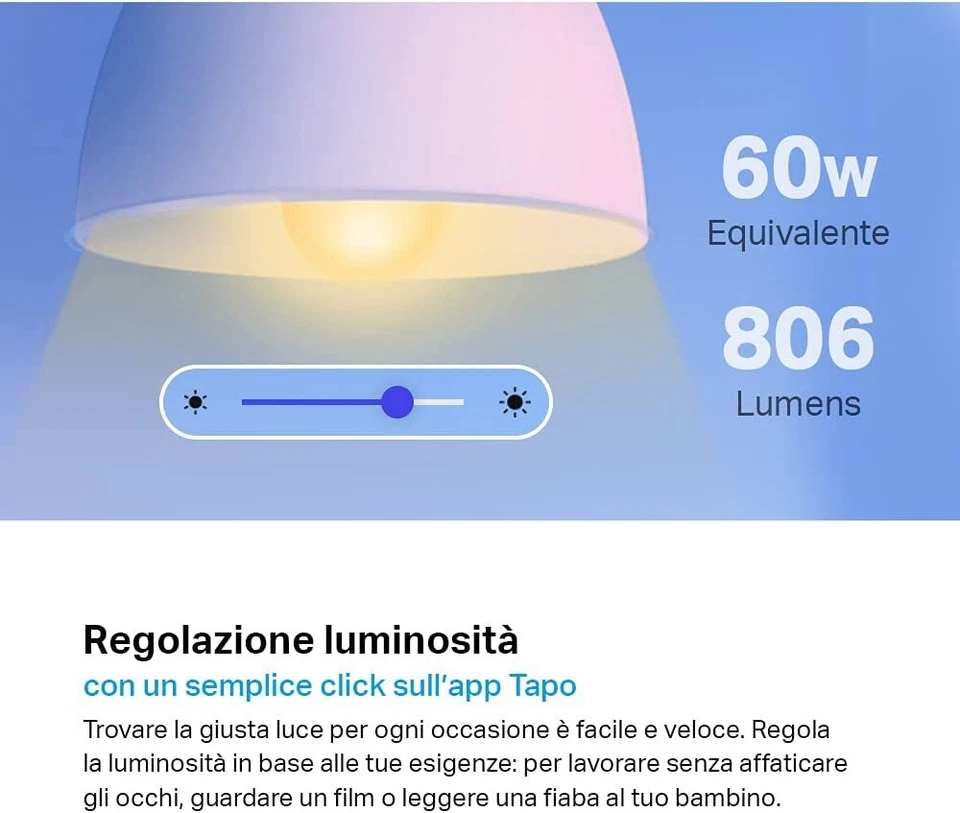 TP-Link Lampadina WiFi Intelligente светодиодный умный многоцветный, совместимый с E27 Lampadina - Изображение 3 из 4