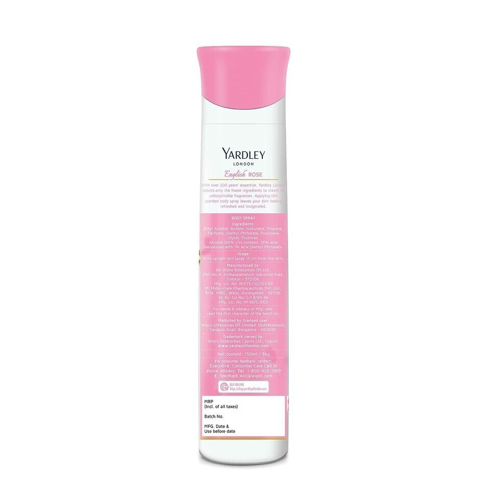 Yardley London Body Spray English Rose Refreshing Deodorant Women Fragranc 150ML - image 2 of 4