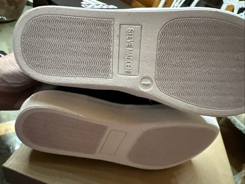Scarpe da ginnastica Steve Madden nere da bambina GRL SNKR alte casual taglia 1 NUOVE - Foto 7 di 12