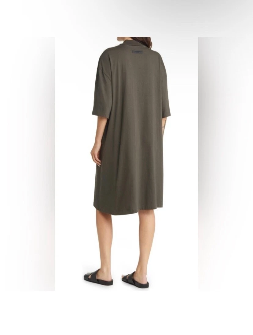 Abito donna Essentials Fear Of God marrone girocollo cotone nuovo con etichette taglia XS
