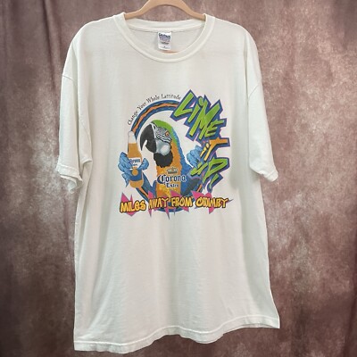 Vintage Parrot Corona Extra Lime It Up Beer Promo T-shirt Size XL Gildan