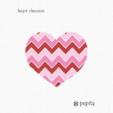 Heart Chevron Needlepoint Kit or Canvas