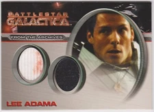 2009 BATTLESTAR GALACTICA 4 JAMIE BAMBER AS LEE ADAMA DOUBLE COSTUME CARD DC9