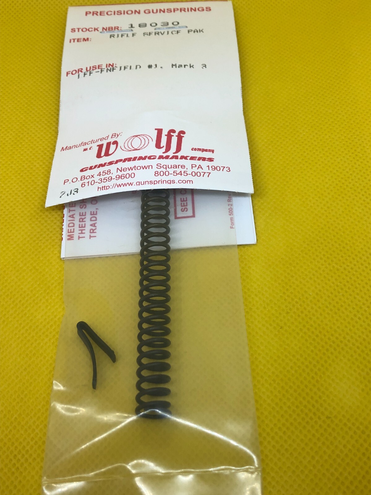Lee Enfield #1 Mark 3 Rifle Spring Service Pak Kit 18030 | eBay
