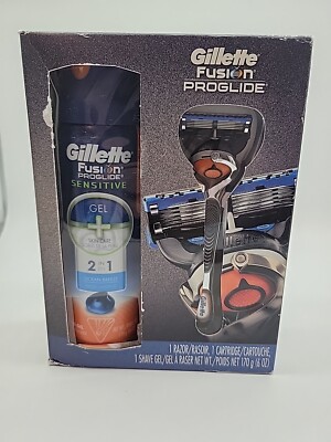 Gillette Fusion ProGlide Razor Blade Refills 1 Count + ProGlide Sensitive Shave 
